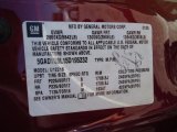 2005 Buick Terraza CXL Info Tag