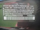 2008 Porsche Cayman  Info Tag