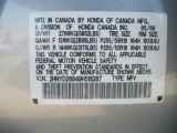 2009 Acura MDX  Info Tag