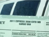 2011 Chevrolet Express 3500 Cargo Van Window Sticker