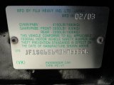 2003 Subaru Forester 2.5 XS Info Tag