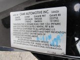 2000 Chevrolet Tracker 4WD Hard Top Info Tag