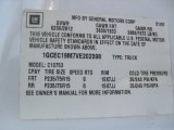 1997 Chevrolet C/K C1500 Silverado Extended Cab Info Tag