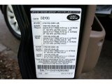 2000 Land Rover Discovery II  Info Tag