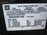 2006 Chevrolet Silverado 2500HD Work Truck Extended Cab Info Tag
