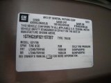 2002 GMC Savana Van G3500 Cargo Info Tag