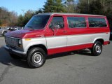 1989 Medium Red Ford E Series Van Club Wagon Cargo #40571584