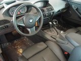 2005 BMW 6 Series 645i Coupe Black Interior