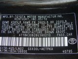 2011 Toyota Avalon Limited Info Tag