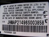 2006 Honda S2000 Roadster Info Tag