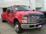 2008 Bright Red Ford F350 Super Duty Lariat Crew Cab 4x4 Dually #392450