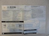 2010 Mercedes-Benz E 550 Coupe Window Sticker