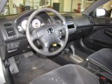 2001 Honda Civic LX Coupe Black Interior