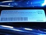 2005 Audi A8 L 4.2 quattro Info Tag