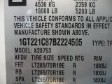 2011 GMC Sierra 2500HD SLT Extended Cab 4x4 Info Tag