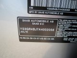 2010 Saab 9-5 Aero Sedan XWD Info Tag