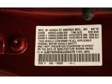 2010 Element Color Code for Tango Red Pearl - Color Code: R525P