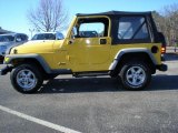 Solar Yellow Jeep Wrangler in 2000