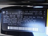 2008 BMW M3 Convertible Info Tag
