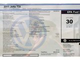 2011 Volkswagen Jetta TDI Sedan Window Sticker