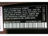 2011 Volkswagen Golf 2 Door Info Tag