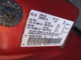 1998 Durango Color Code for Chili Pepper Red - Color Code: PEA