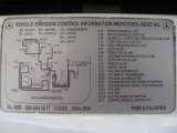 1994 Mercedes-Benz SL 500 Roadster Info Tag