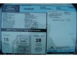 2011 Ford Taurus SE Window Sticker