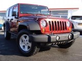 2008 Red Rock Crystal Pearl Jeep Wrangler Unlimited Rubicon 4x4 #42188577