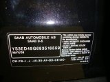 2008 9-5 Color Code for Jet Black Metallic - Color Code: 298