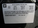 2008 Cadillac STS V8 Info Tag