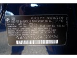 2010 BMW 5 Series 550i Gran Turismo Info Tag