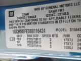 2011 Chevrolet Colorado LT Crew Cab Info Tag