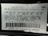 2001 Mitsubishi Eclipse GT Coupe Info Tag