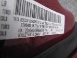 2011 Grand Caravan Color Code for Deep Cherry Red Crystal Pearl - Color Code: PRP