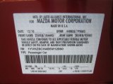 2011 MAZDA6 Color Code for Sangria Red Mica - Color Code: 36Y