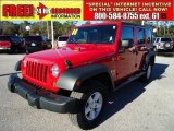 2008 Flame Red Jeep Wrangler Unlimited X 4x4 #42597143
