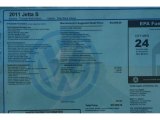 2011 Volkswagen Jetta S Sedan Window Sticker