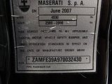 2007 Maserati Quattroporte  Info Tag