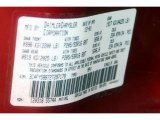 2002 PT Cruiser Color Code for Inferno Red Pearlcoat - Color Code: PEL