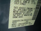 2011 Titan Color Code for Blue Steel - Color Code: B30