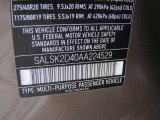 2010 Land Rover Range Rover Sport HSE Info Tag