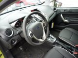 2011 Ford Fiesta SEL Sedan Charcoal Black Leather Interior