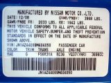 2009 370Z Color Code for Monterey Blue - Color Code: RAE