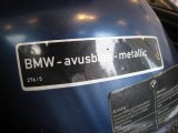 1995 M3 Color Code for Avus Blue Pearl - Color Code: 276