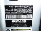 2009 Mercedes-Benz SL 65 AMG Black Series Coupe Info Tag