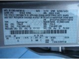 2011 Fiesta Color Code for Ingot Silver Metallic - Color Code: UX