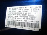 2009 Accord Color Code for Belize Blue Pearl - Color Code: B551PX