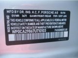 2007 Porsche Boxster  Info Tag