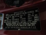 2011 Sorento Color Code for Spicy Red - Color Code: IY